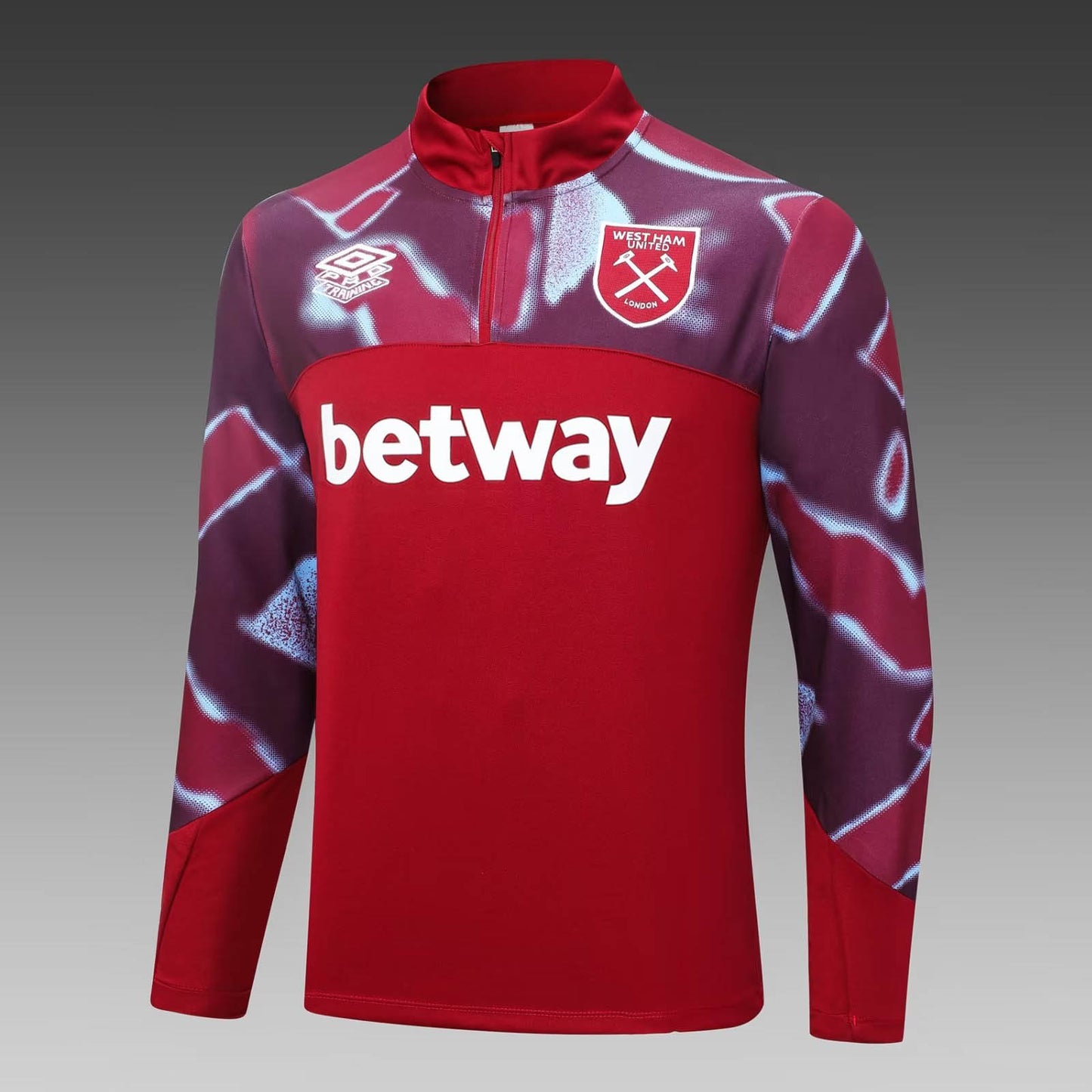 2022/2023 West Ham United Half-Pull Training Suit Red Football Shirt 1:1 Thai Quality Set