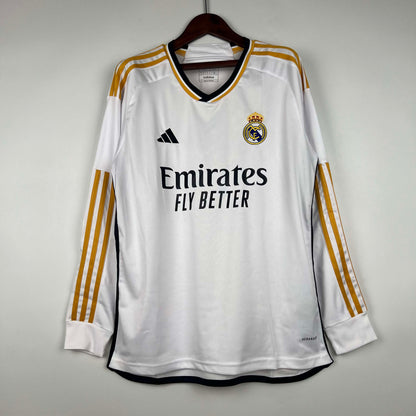 2023/2024  Long Sleeve Real Madrid Home Football Shirt1:1 Thai Quality