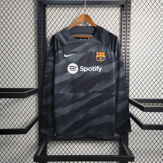 2023/2024 Long Sleeve Barcelona Goalkeeper Black Football Shirt 1:1 Thai Quality