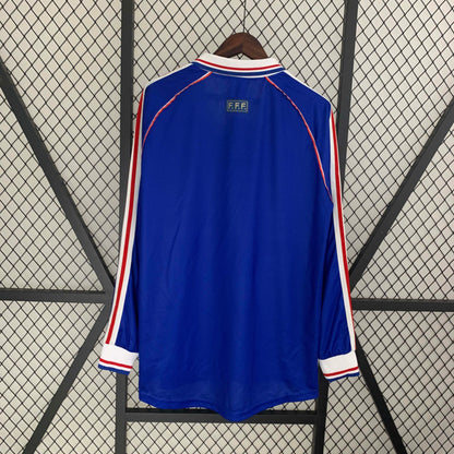 1998 Retro Long Sleeve France Home Football Shirt 1:1 Thai Quality